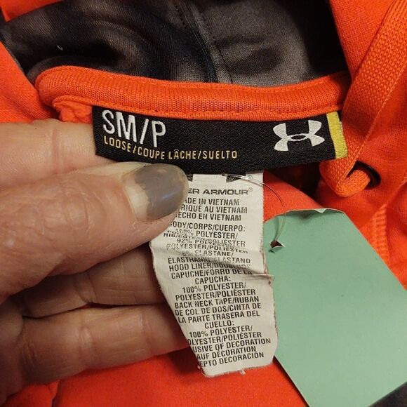 Under Armour ColdGear Hoodie fleece lined  Size S hunter orange - Picture 8 of 9